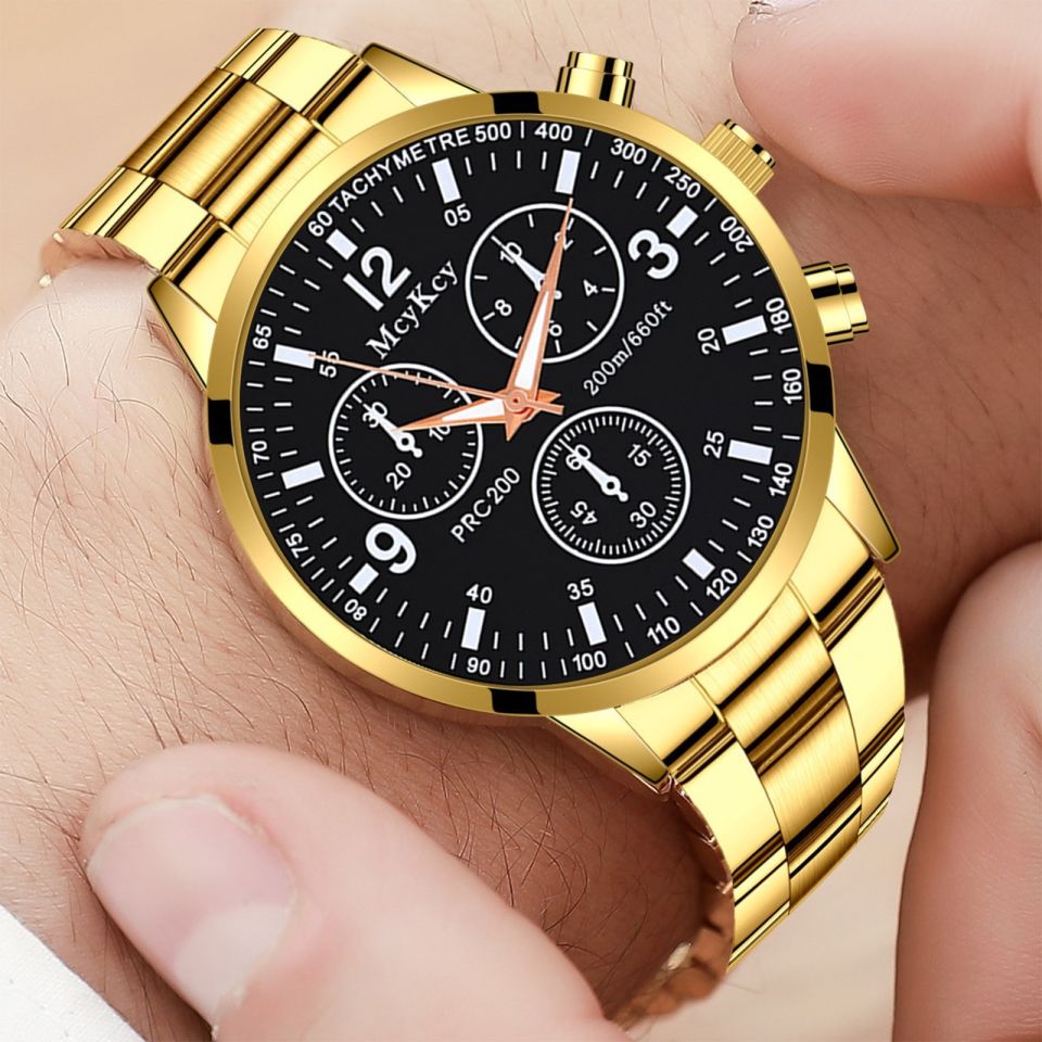 Pack of 2 Fashion Mens Stainless Steel Random Dial Watches Wristwatch Calendar Luminous Clock Men Business Casual Watch