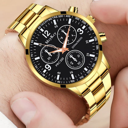 Pack of 2 Fashion Mens Stainless Steel Random Dial Watches Wristwatch Calendar Luminous Clock Men Business Casual Watch