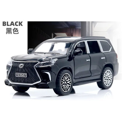 Lexus Land Cruiser Prado - Alloy Children's Sports Model Car Die-Cast Metal Toy Car - Front Doors & Boot & Hood Open - Size Approx. 5 inch - White