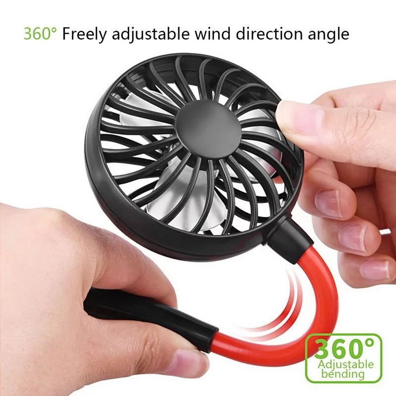 Neck Fan for Kitchen | with RGB Lights Folding Handheld Fan Wearable Portable Neckband Mini Fan USB Chargeable Air Cooler Fan