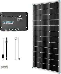 Renogy 100W 12V Monocrystalline Solar Panel Starter Kit with 30A PWM Charge Controller