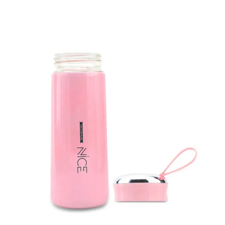 Water Bottles, Glass/Plastic 400 ML Water bottles, Sports water bottles Double walled Keeps Easy to carry for Walking Hiking, school water bottle, Multicolor (1 Piece) coffee mug