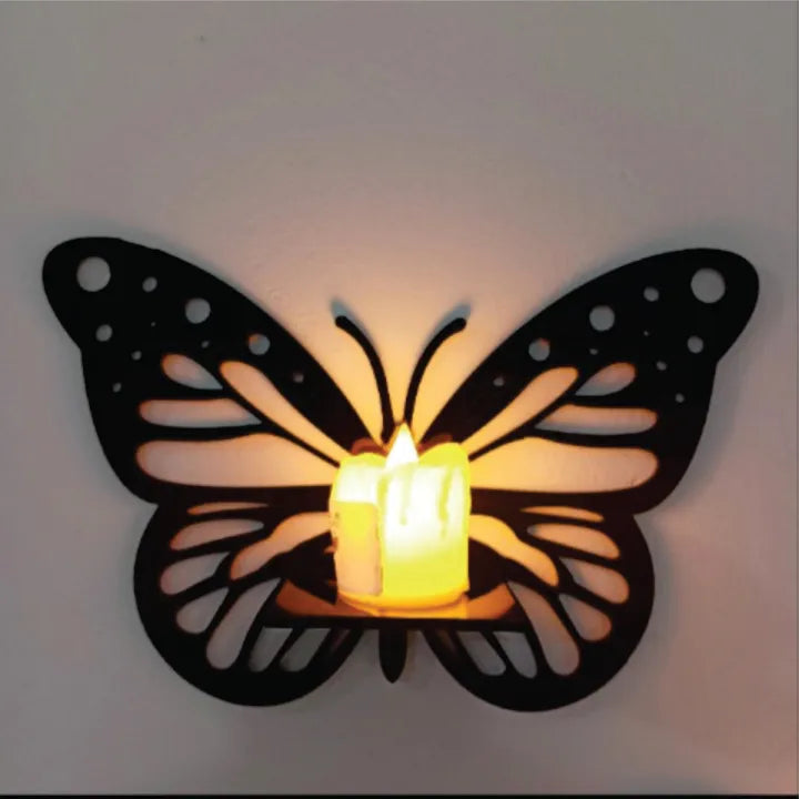 Bismilah Clock, And Butterfly Shelf,Wooden Wall Clock-3D Watch DIY Design Decoration Birds Numeral Quartz For Home Décor Living Room And Offices And For Gifts