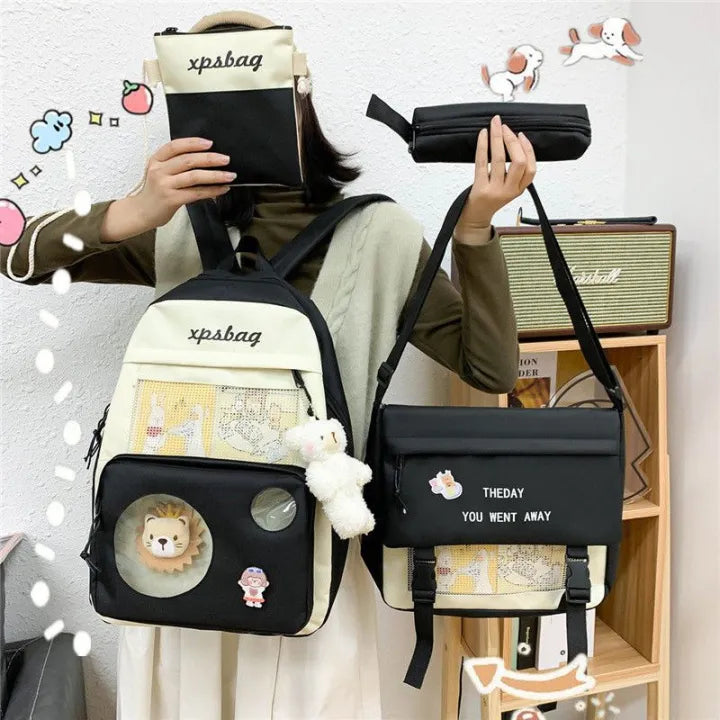 Korein style 4 piece bag for Girls school and collage bags for girls