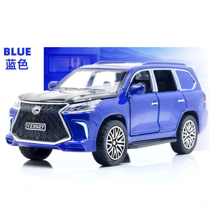Lexus Land Cruiser Prado - Alloy Children's Sports Model Car Die-Cast Metal Toy Car - Front Doors & Boot & Hood Open - Size Approx. 5 inch - White