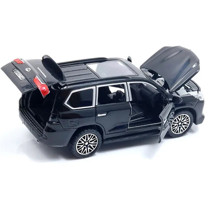Lexus Land Cruiser Prado - Alloy Children's Sports Model Car Die-Cast Metal Toy Car - Front Doors & Boot & Hood Open - Size Approx. 5 inch - White