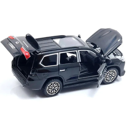 Lexus Land Cruiser Prado - Alloy Children's Sports Model Car Die-Cast Metal Toy Car - Front Doors & Boot & Hood Open - Size Approx. 5 inch - White