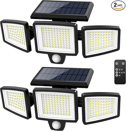 Tuffenough Solar Outdoor Lights 2500LM 210 LED Security Lights – Motion Sensor Waterproof Wall Light for Garden, Yard & Garage