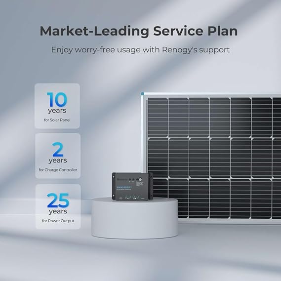Renogy 100W 12V Monocrystalline Solar Panel Starter Kit with 30A PWM Charge Controller