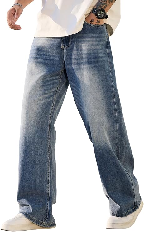Men's Baggy Jeans Y2K Vintage Wide Leg Denim Pants