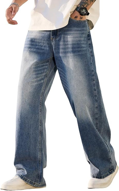 Men's Baggy Jeans Y2K Vintage Wide Leg Denim Pants