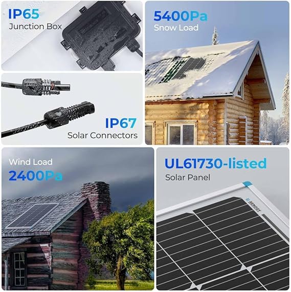 Renogy 100W 12V Monocrystalline Solar Panel Starter Kit with 30A PWM Charge Controller