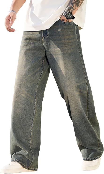 Men's Baggy Jeans Y2K Vintage Wide Leg Denim Pants